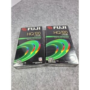 2 Pack Fuji HQ 120 6 Hour VHS Tapes High Quality Multi Purpose Videotape